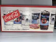 Set of 7 1992 COKE Coca Cola Polar Bear Glasses 16 oz. - One Broke In Storage