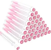 TUZAZO 80 Pieces Mascara Wand Tube Set 40 Diamond Empty Eyelash Brush Tubes Spoolies 40 Mascara Wand Lash Extension Brushes Applicators Makeup Tools (Pink Lash Style)