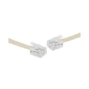 2m RJ14 Plug to Ivory Telephone Cable Connect Phone to Wall Socket Lead Adaptor