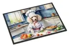 White Poodle The Chef Doormat Front Door Mat Indoor Outdoor Rugs for Entryway,