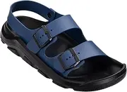 [Harssidanzar] Summer Men's Sandals Double Buckle Adjustable Slides Flat Beach Sandals KM242EU