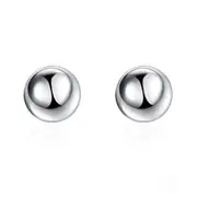 4PCS Silver plating Women Jewelry Round Beads Ball Stud Earrings Fashion Elegant Earings for Women