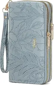 [SENDEFN] Wallet for Women Clutch Double Zip Around Credit Card Holder Leather Women's Wallet Large Capacity