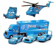 wltk Movie Cars 2 3 Track Talkers Haul Mack & Track Talkers McQueen Jackson Storm Cruz Ramirez Vehicles (DINOCO Team), No.43 Set