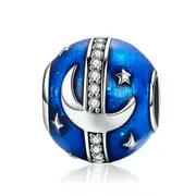 Silver plating Sparkling Star and Moon Charm Beads Fit Women Charm Bracelets DIY Jewelry