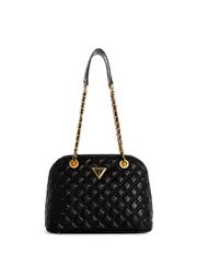 GUESS Women's Black Giully Dome Satchel Bag