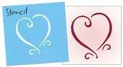 Small 2.5" STENCIL Swirly Heart Prim Valentine Love Cottage DIY Craft Signs