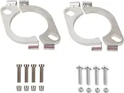 Exhaust Flange,2 inch Split Exhaust Flange Oval Split Exhaust Flange Universal Carbon Steel Exhaust Flange Repair Flange