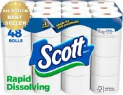 Rapid-Dissolving Toilet Paper 48 Double Rolls Septic Safe 231 Sheets per Roll