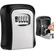 Key Lock Box for Outside, Key Box Wall/Knob Mounted 4 Digit Combination Lock Box