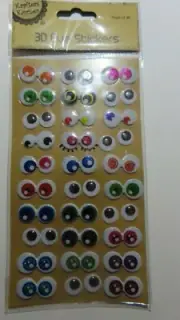 3D eye stickers googly wiggly eyes self adhesive 30 pack craft embellishments