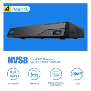 Reolink 8CH 4K PoE IP Security Camera Surveillance Video Recorder NVR RLN8-410