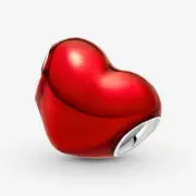 Pandora Metallic Red Heart Bead Charm 799291C02