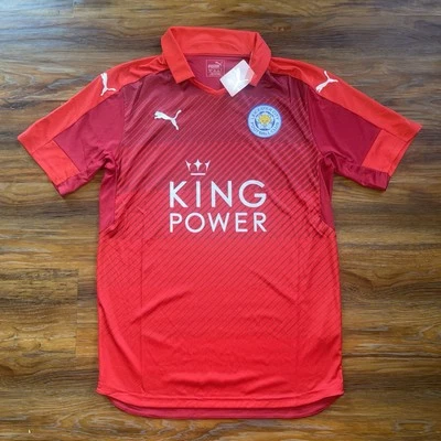 LEICESTER CITY 2016/17 AWAY RED PUMA S/S SOCCER SHIRT FOOTBALL JERSEY NEW Mens M