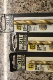 Master Mechanic Titanium Drill Bits--3 pc--11/32", 23/64", 29/64"