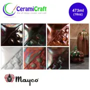 Mayco Raku Glazes for Ceramics and Pottery, Metallic Lusters & Crackles, 473ml