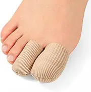 Skeerthy Fabric Toe Covers for Toes, 10 Pieces Big Toes Caps Sleeves Rubbing & Prevent Toe Blisters In Sport | Double Silicone Gel Layer For More Cushioning Foot Callus