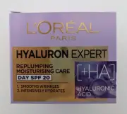 L'Oreal Replumping Moisturising Day Cream Hyaluronic Acid SPF 20 Wrinkles NEW
