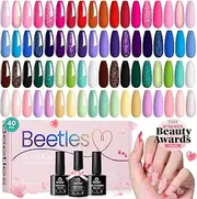 beetles Gel Polish Set 36 Colors Verse of Flower Collection All Season Nail Polish Pink Green Red Brown Purple Gel Polish with 3Pcs Base Top Coat Soak off UV Gel & Nail Art Stickers