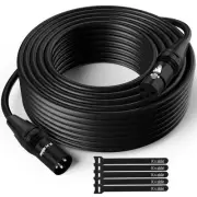 XLR Microphone Cable 100 Feet, 3 Pin Shielded Balanced Male to 100 Feet