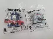 Lot of 2 - NEW! 2018 McDonald's Transformers #3 OPTIMUS PRIME #4 MEGATRON SEALED