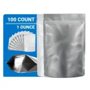 Loud Lock Mylar Bags 100 Count - 1 Ounce White/Clear Zip Seal Bags