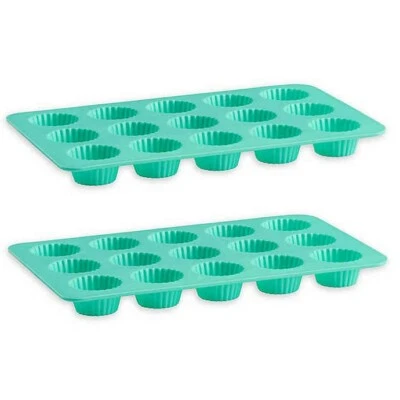 Trudeau 15 Cup Silicone Chocolate Mold in Mint - Set of 2