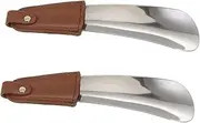[WRITWAA] Shoe Removal Assistant 2 Pack Stainless Steel Shoe Horns Comfortable Handle Shoe Lifter for Ages