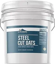 Earthborn Elements Steel Cut Oats, 3.5 Gallon Bucket, Also Called Irish Oatmeal, Breakfast, Resealable Bucket