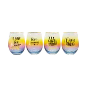 Ombre Wine Glasses Stemless Pack of 4