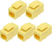 uxcell 5 Pack RJ45 Ethernet Coupler, Female to Female Cat6 Coupler Ethernet Extension Adapter Network Connector for Cat6/Cat5e/Cat5,Yellow