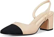 [ITOZER] Slingback Heels for Women Strap Closed Round Toe Heels Dress Casual Party Work Office Pumps