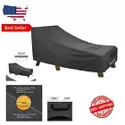 Weatherproof Patio Lounge Chair Cover - Fits 84L x 32W - Black 600D Polyester