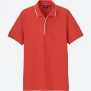 THEORY x UNIQLO 'Dry Comfort Pique' SS Zipper Polo Shirt Men's S Orange **NWT**