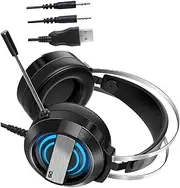 KALLORY 1Pc Stereo Gaming Headset with Noise Cancelling Microphone Headset for Gaming Comfortable Over Ear Design for Movies Video Chats and Music