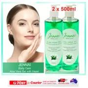 2 x 500ml JENNAI ALOE VERA GEL With Witch Hazel V E CALM BODY SKINCARE