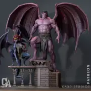 Demona and Goliath (1) Unpainted 1/12 resin model kit and base ca3d