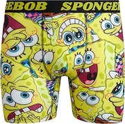 [COCO BRANDS] SpongeBob Mens Boxer Briefs - No Fly, Anti-Chafing Stitching, Comfort Shaped/Cotton Lined Crotch