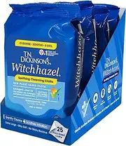 T.N. Dickinson's Witch Hazel Soothing MultiUse Cleansing Cloth, 4 Pack, 25 Cloths Per Pack,white
