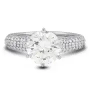 5.83ctw F/SI3 Round Brilliant Natural Certified Diamonds White Gold Accent Ring