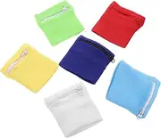 Yardwe Men's Women's Sports Wristbands 6pcs Zipper Wrist Pouch for Tennis Wristband Sweatband Wrist Wallet for Keys Cash