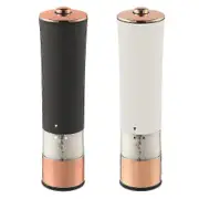 Seasoning jar high-value rose gold electric pepper grinder kitchen seasoning box seasoning box-Black Gold + Platinum