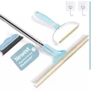 56’’Pet Hair Remover Set Retractable Carpet Scraper Rake Kit Metal Fabric Edge