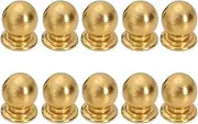 RESFNSE 10 Pcs Modern Gold Aluminum Alloy Round Cabinet Knobs for Kitchen, Bathroom, Bedroom & Living Room Cupboards & Dressers