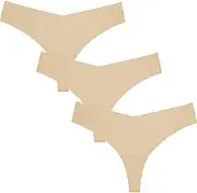 [BETTERNOUGH] Women Underwear Seamless Thong T Back Panty for Ladies Cotton Breathable Thongs Panties 3-6 Pack