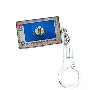 Kentucky State Flag vintage stamp sterling silver key ring by alan k. thau