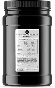 1Kg Whey Protein Powder Isolate - Vanilla Shake WPI Supplement Jar