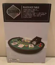 Dashing Fine Gifts Mini Blackjack Table Set Real Felt Surface W/Drawer ~ NEW