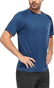 [Kinglaman] Mesh Workout Shirts for Men Dry Fit Quick Dry Athletic Short Sleeve Sports T-Shirt Moisture Wicking