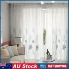 Palm Leaf Windows Tulle Curtains Living Room Bedroom Screen Drapes (Green)